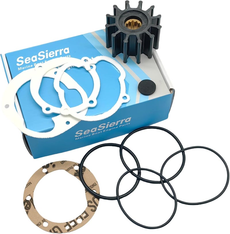 SeaSierra 3858256 Sea Water Pump Impeller Kit Replace Volvo Penta 3.0 4.3 5.0 5.7 7.4 8.1 L and OMC 3.0-8.2L Marine Boat Engines 21951346 - Image 1